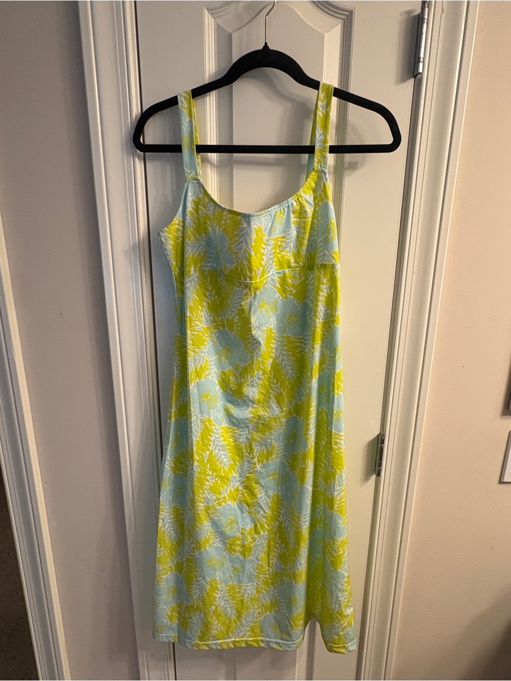Light Blue and Yellow Floral Slip Dress - Melanie Apple dress size large